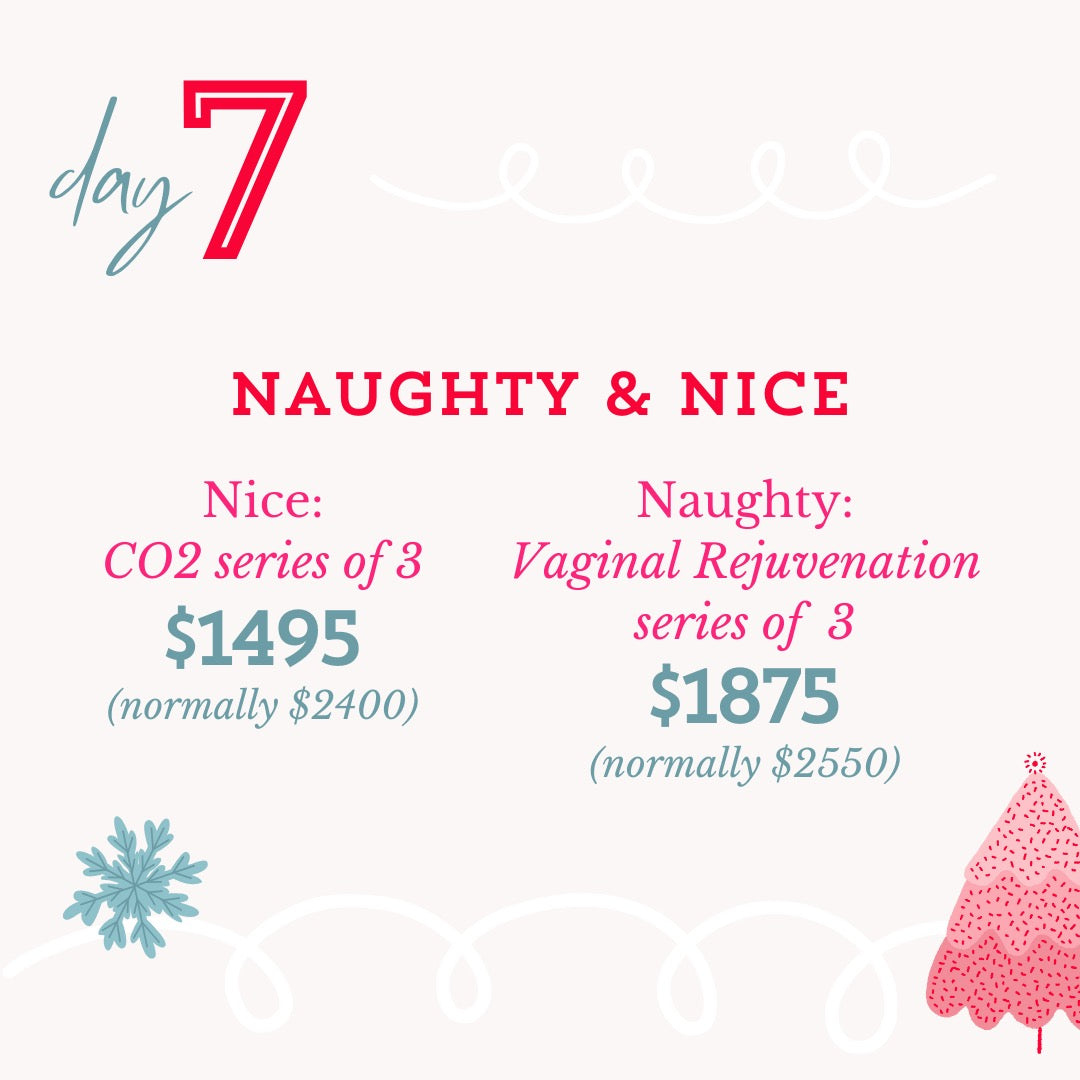 Day 7: Naughty and Nice - CO2 Core Intima Laser - (Naughty) Vaginal Rejuvenation 3 Treatment Package